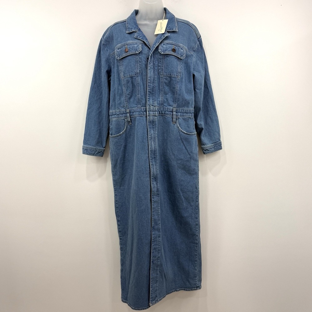 Universal Thread Long Sleeve Denim‎ Dress 14 NWT Maxi Utility Country Classic